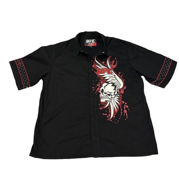 JH Design UFC Shirt Mens 2XL Black Short Sleeve MMA ~ SKULL/TRIBAL DESIGN - Picture 1 of 9